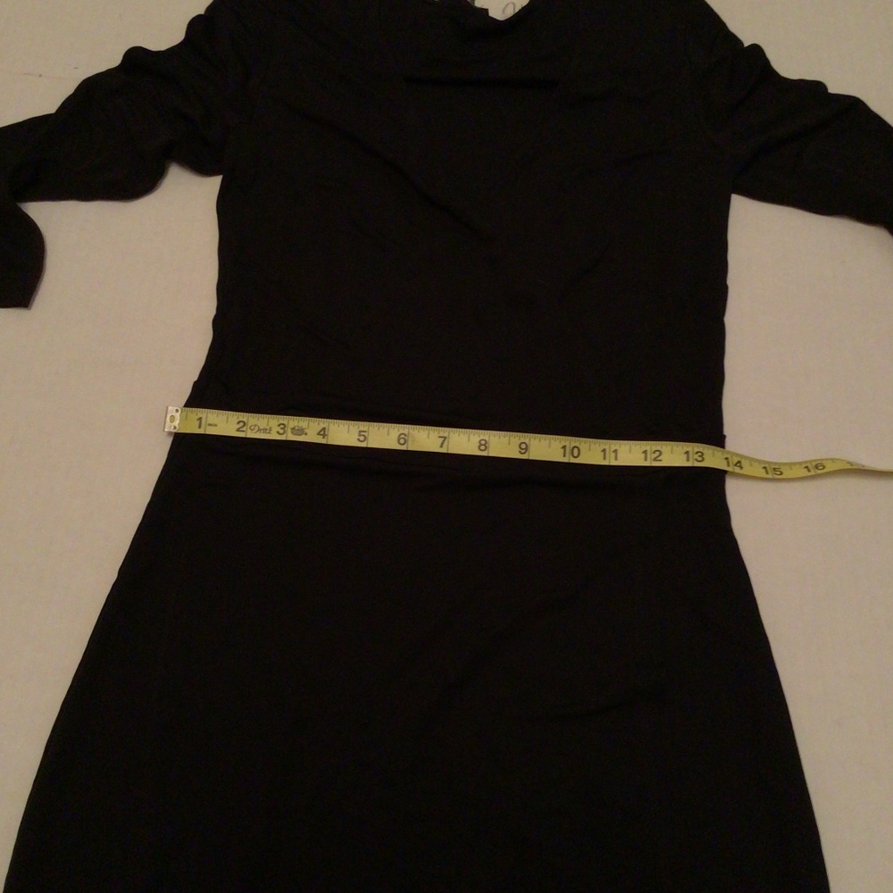 NWT Tahari Black Long Sleeve Wrap Midi Dress - Picture 6 of 9